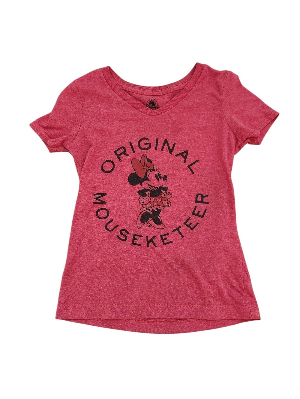Disney  "Original Mouseketeer" Minnie Mouse V-neck t-shirt Size Small